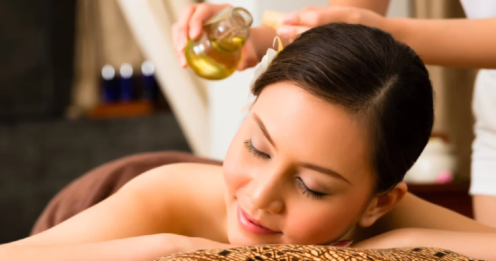 woman enjoying an aromatherapy massage in Flower Mound TX