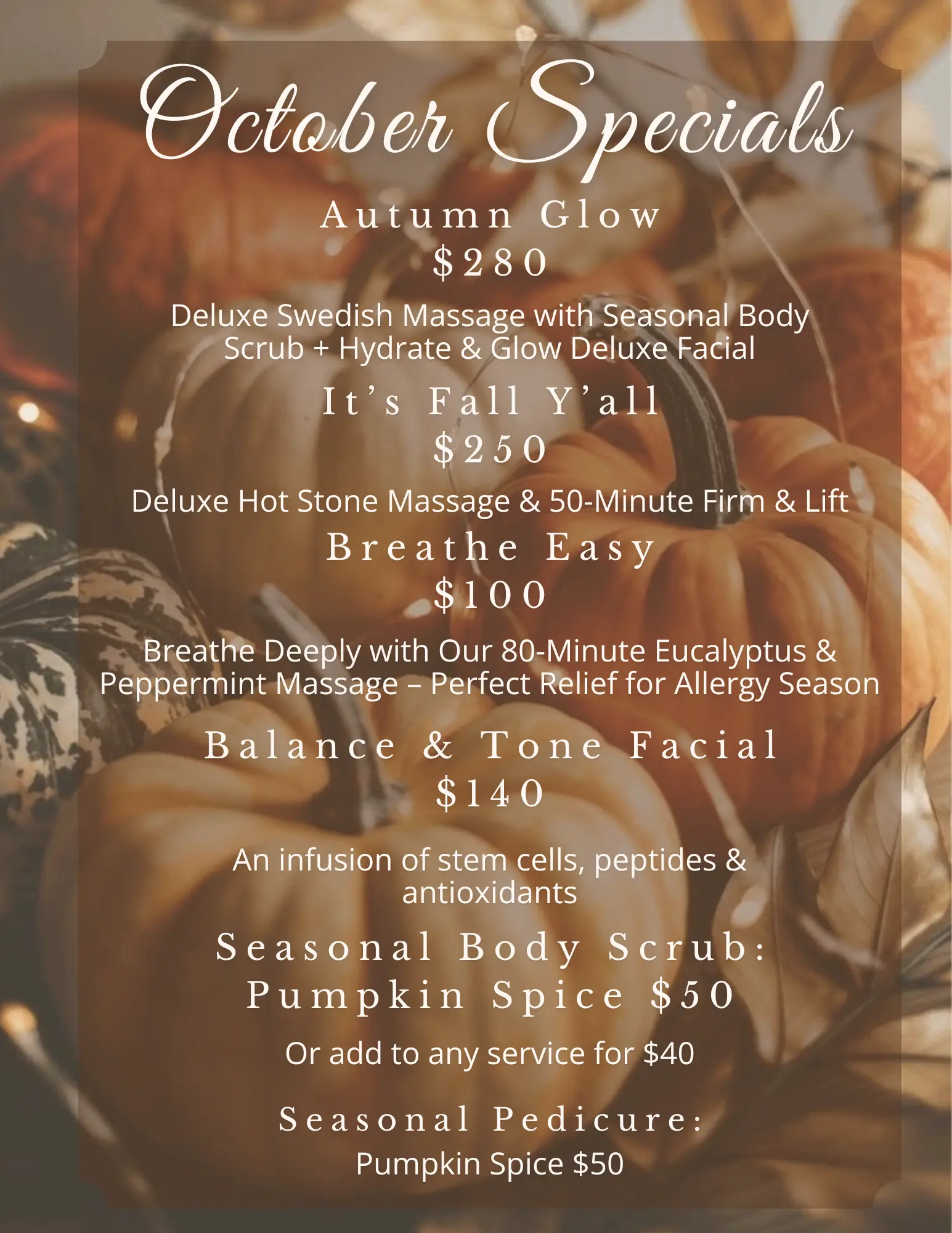 October Specials